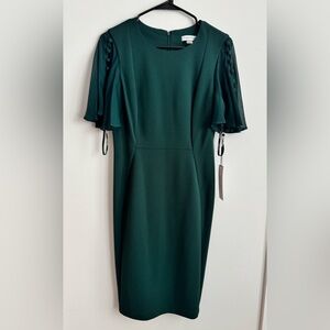 Calvin Klein Emerald Green Sheath Dress | Work Office Wedding Guest Dress Size 6